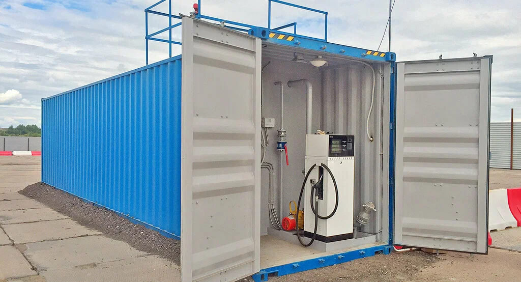 Мини АЗС поставка оборудования из Китая с ПЭК Гуанчжоу в Россию